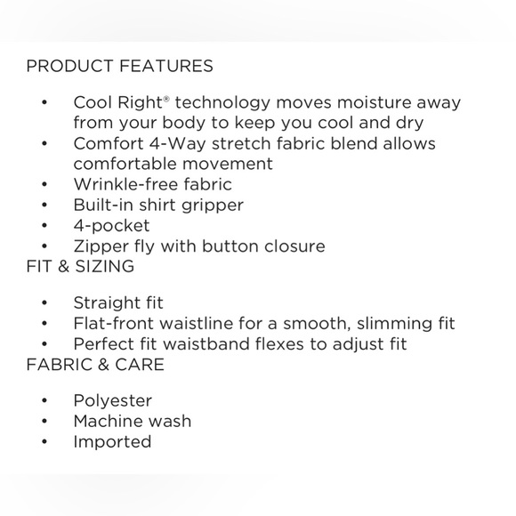 NWT Haggar Men's Cool Right Performance Flex Fit Flat Front Pant Size 32x29 - Picture 8 of 8